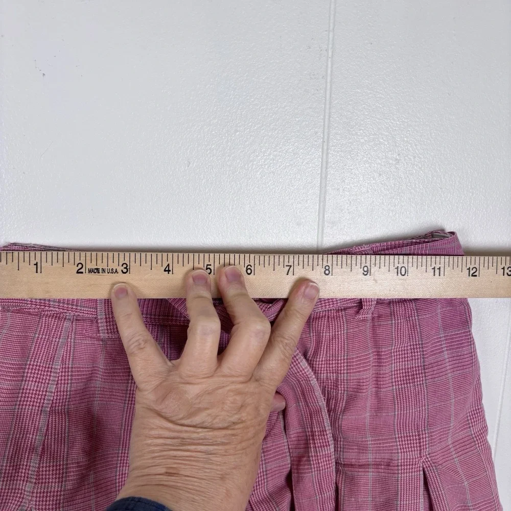 VTG Y2K Cherokee Pink Plaid Skirt Skort Shorts Pleated Girls Sz‎ 6-6X Adjustable